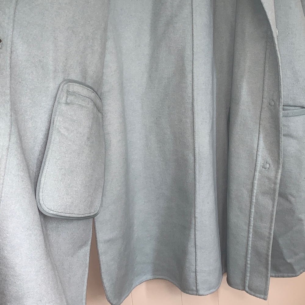 J. Jill Light Aqua Very Soft Wool Jacket Size Large Hidden Snap Closure - Picture 8 of 9